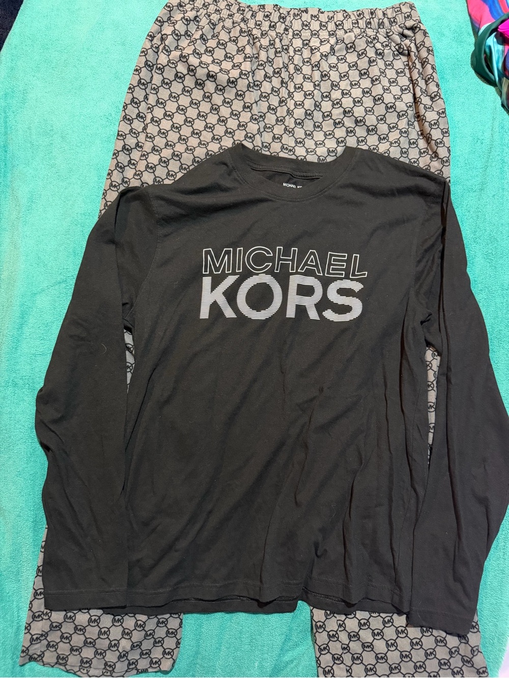 Michael Kors Black and gray pajama set.
